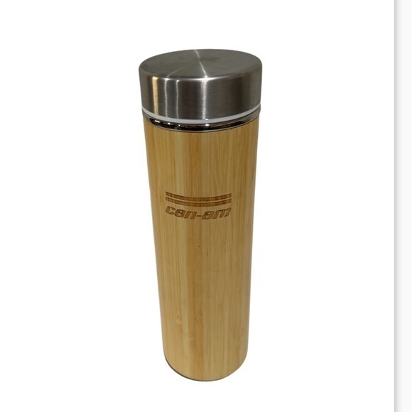 CAN-AM ON-ROAD Double Wall Bamboo Thermal Bottle 10oz - Picture 1 of 7